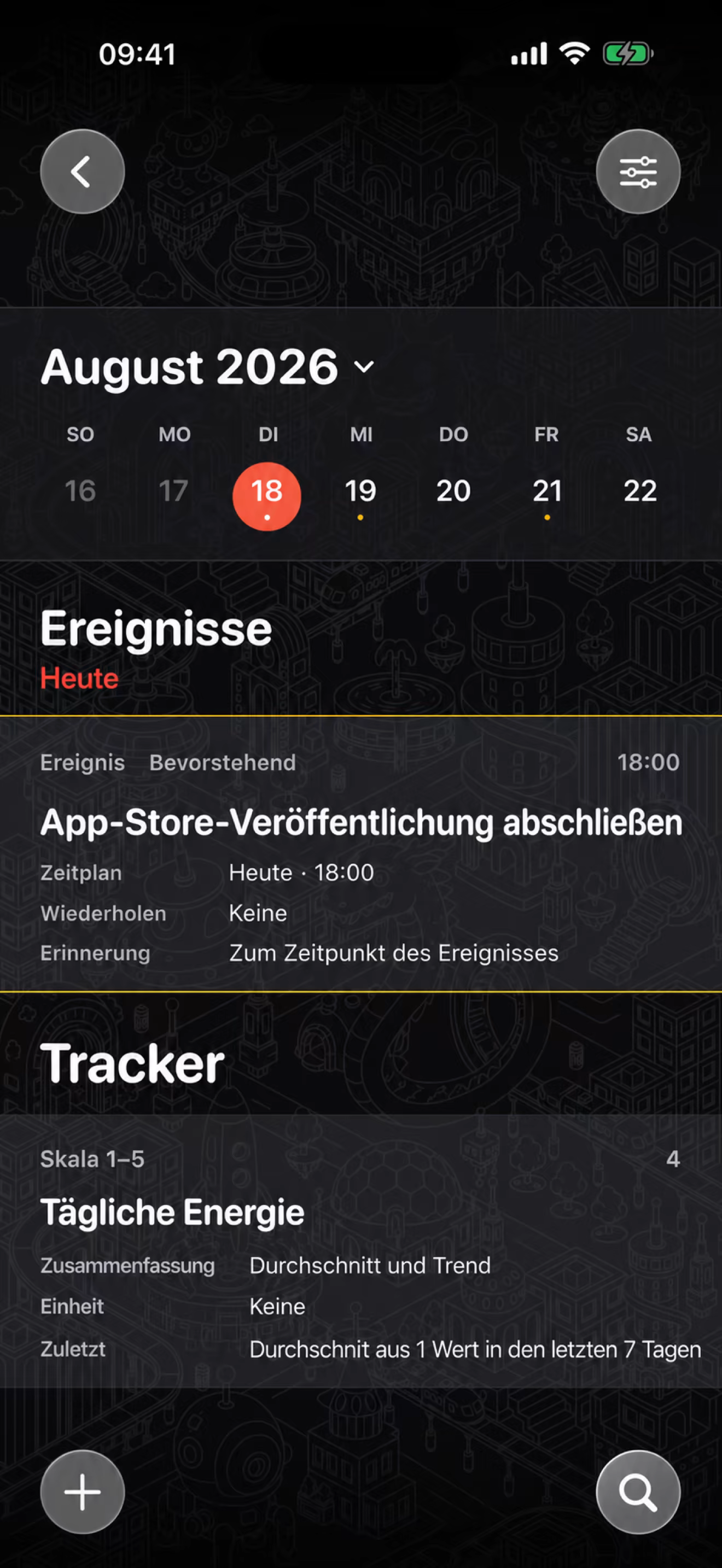 Narratives schedule and trackers