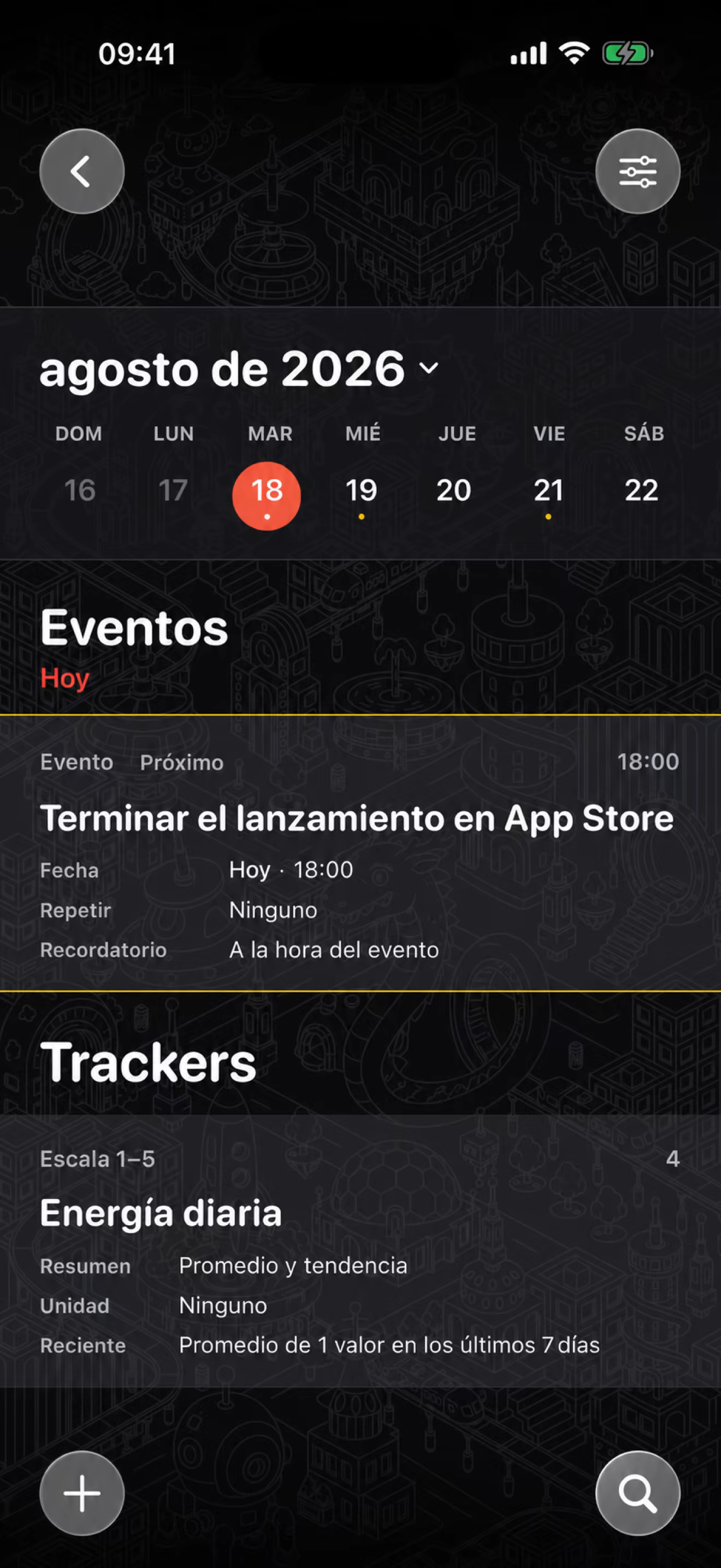Narratives schedule and trackers