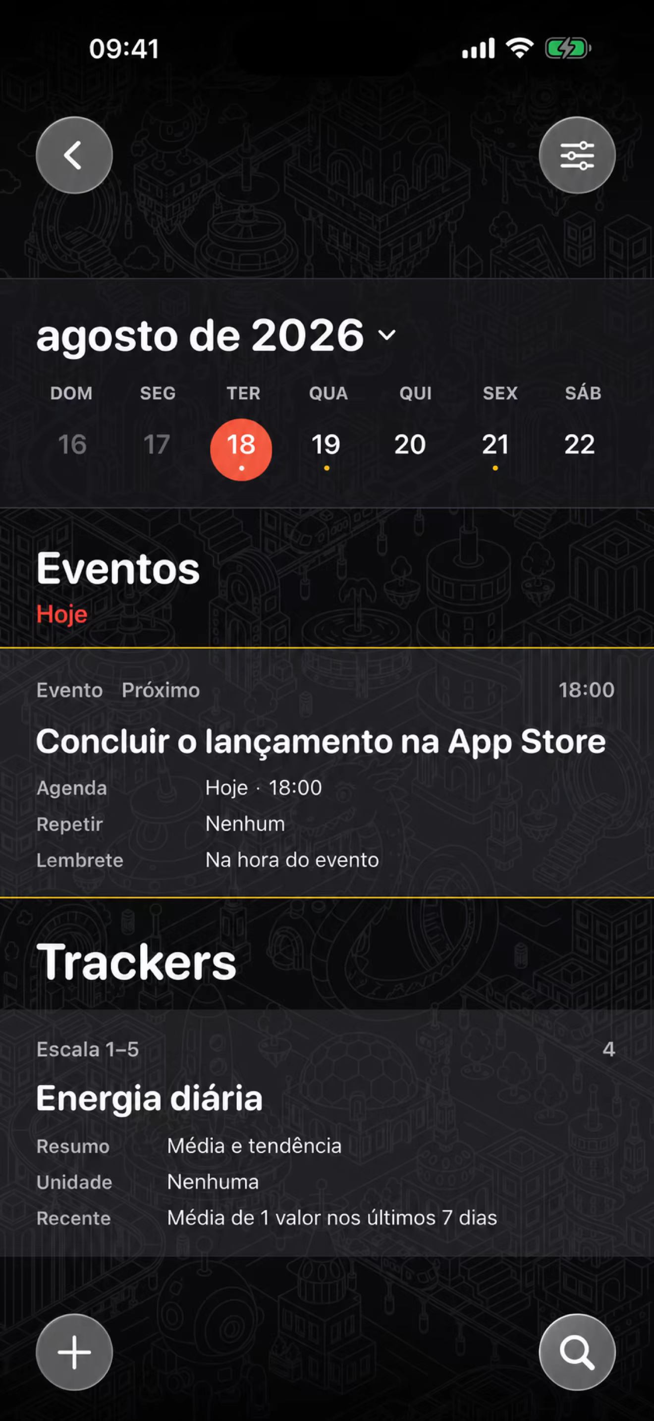 Narratives schedule and trackers